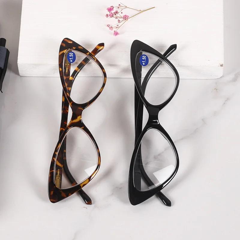 New Fashion Ins Vintage Cat Eye Reading Glasses Retro Leopard Women Lightweight +1.0+1.5+2.0+2.5~+4.0 Presbyopic Reading Glasses