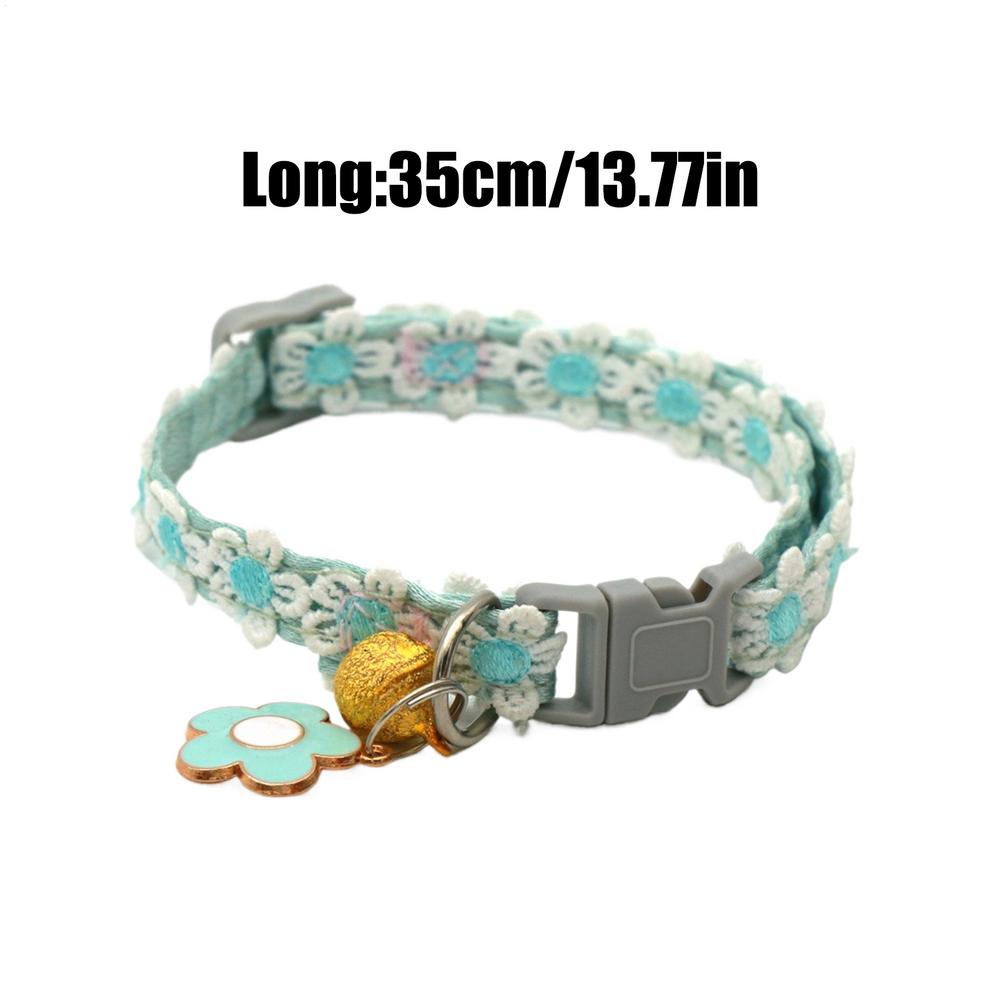 

Pet Collar with Buckle and Bell Adjustable Cat Breakaway Collar for Puppy Kitten Stuff Things Outdoor Walking Accessories синий
