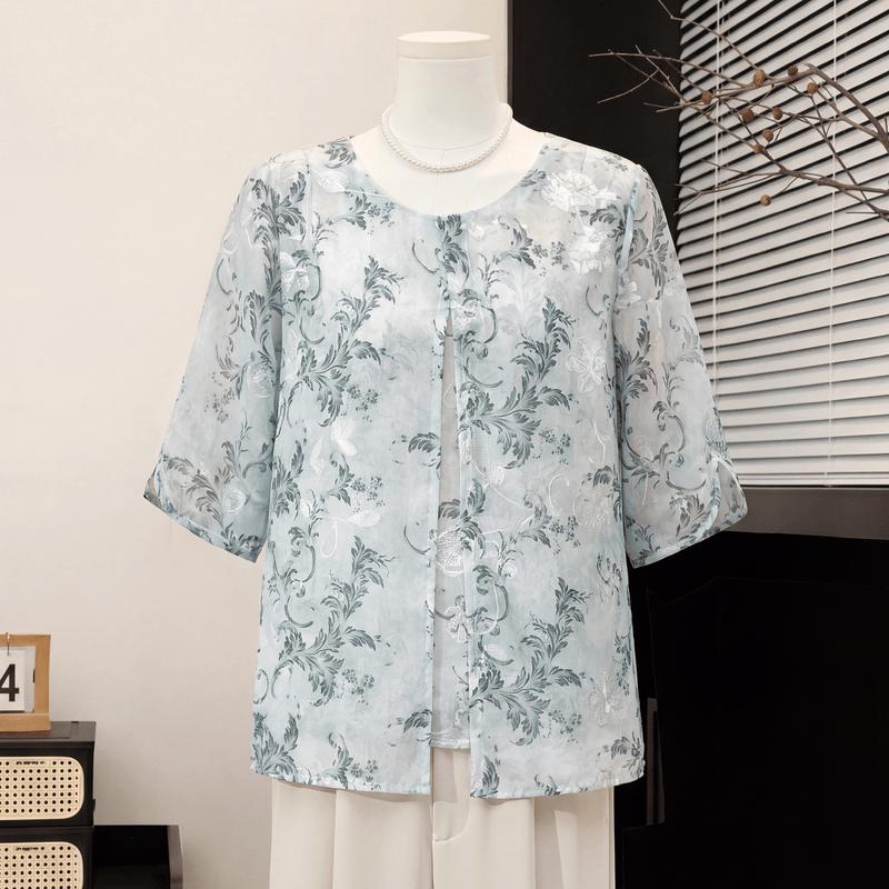 Yuzhaolin Women s Summer 3/4 Sleeve Top 2XL