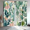 2 Stück Tropische Wüsten-Blumenlandschaft Vorhänge, Vintage Sukkulenten und Kaktus Design, für Wohnzimmer und Küche
