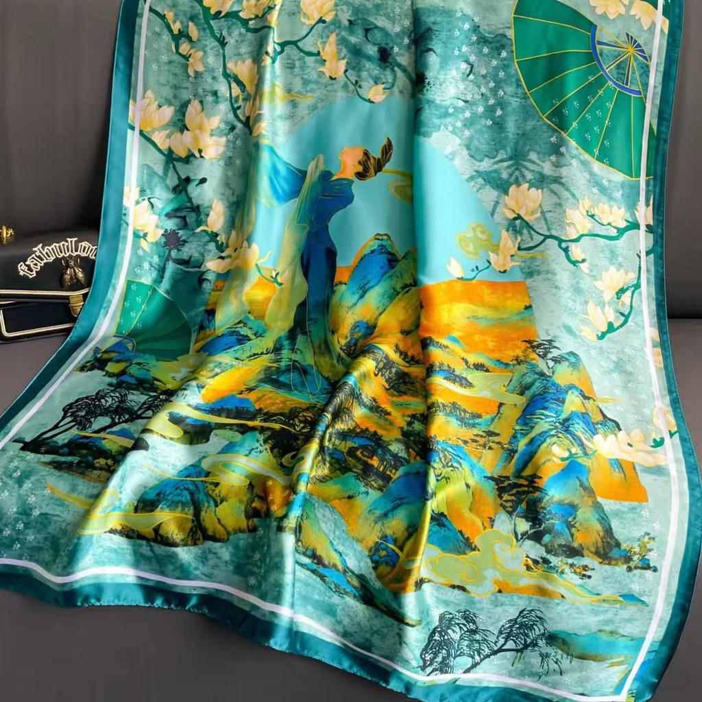 Modischer Schal Damen Sommer Sonnenschutz Mode Ausländischer Stil Strandtuch Damen Urlaubsstola Klimaanlagenschal Oberbekleidung Gazeschal