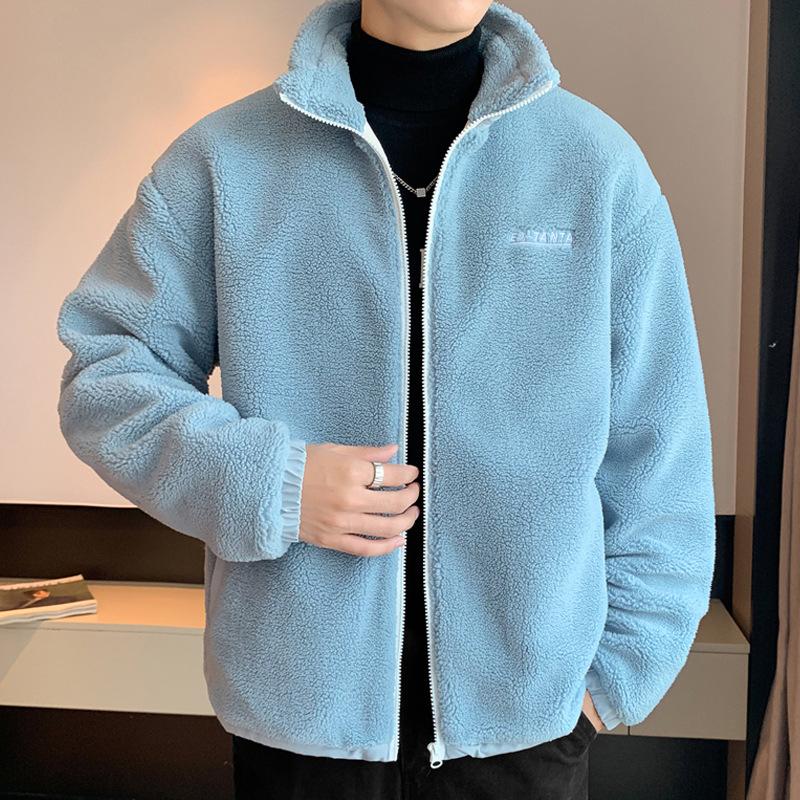 Lamb Wool Autumn and Winter Coat Cotton Coat Men's Trendy Winter Wear Hong Kong Fashion Brand Loose Casual Couple Cotton Coat Jacket Men