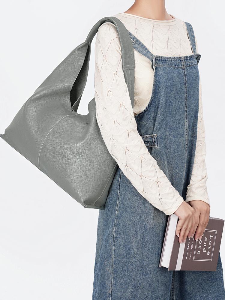 Soft Genuine Leather Women's Slouchy Tote Bag Large Capacity Zency