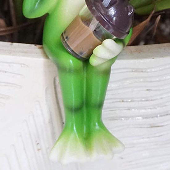 Cartoon Frosch Figur hält Vase Milchtee Frosch Statue Harz Tier