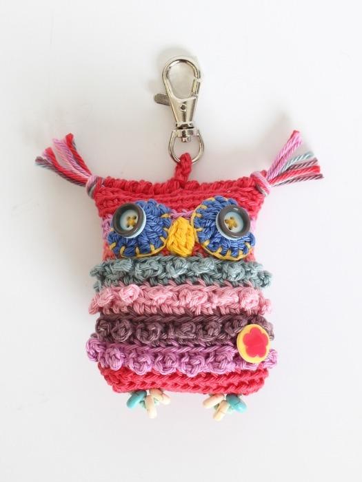 

MERRYMOTIVE Owl fairy keyring (pinkish red) SILVER
