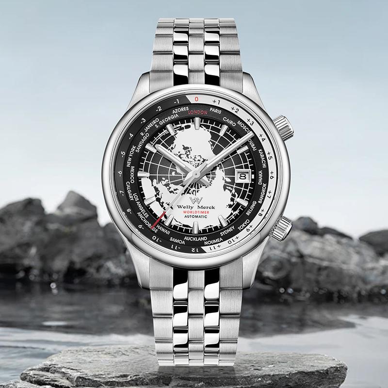 WM Watch Japanese Mechanical Men’s Watch with High-Quality Sapphire Crystal World Time Authentic Brand Welly men Watch-WM057