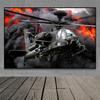 AH-64 Apache Canvas Painting Aviation Print Helicopter Decor Flames of War Wall Picture Posters and Prints for Living Room Decor