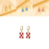 Stylish Modern Plaid Earrings Chic Geometric Shape For Birthdays Weddings Gifts