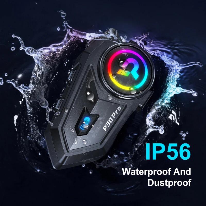 1/2pcs BT6.0 Motorcycle Helmet Intercom 500M Intercomunicador Moto Walkie Talkie 1000Mah Music Share Interphone Wireless Headset