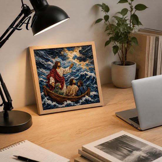 Christian Home Decor Projects 3D Fabric Poke Art Kit for Adults Faith Inspired Holiday Craft Kit DIY Christmas Wall Handmade Religious Gift Layered