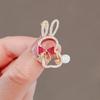 Cute Rabbit Bow Tie High-end Anti-glare Brooch Women's Rhinestone Brooch Pin Collar Pin