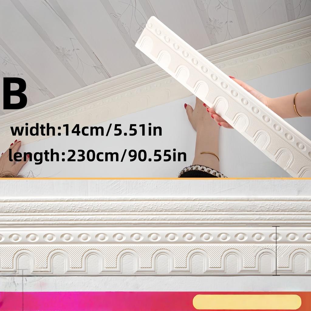 3D Waterproof Ceiling Decorative Strip Wall Trim Line Home Decoration Wall Border Skirting Wall Stickers