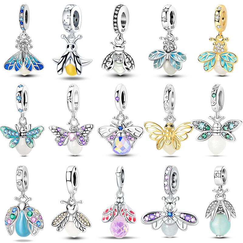 Fits Genuine Copper Charm Bead Luminous Firefly Charm For Women Beautiful DoItYourself Birthday Jewellery Gift