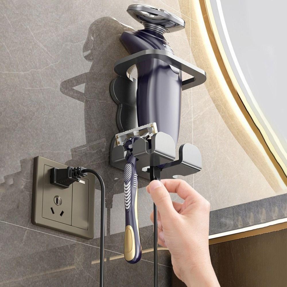 2PCS Punch Free Razor Holder Carbon Steel Electric Toothbrush Holder  Skincare Storage