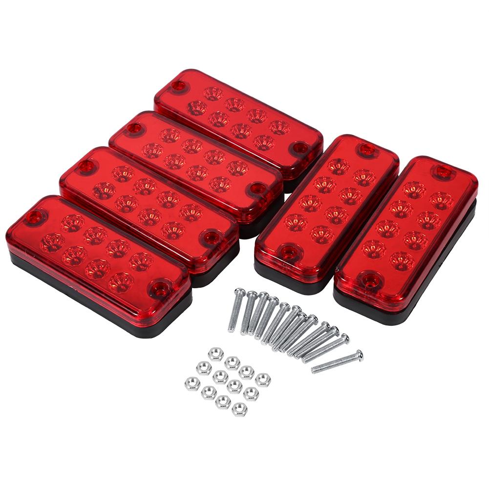 6pcs 8 LED Clearance Side Marker Light Indicator Lamp Truck Trailer Lorry Yellow