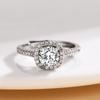Elegant Square Inlay Diamond Ring: Light Luxury Moissanite Proposal Ring with Four-Claw Setting