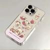 Korilakkuma Strawberry Clear Phone Case for iPhone 15/14/13/12 - Kawaii Rilakkuma Cover