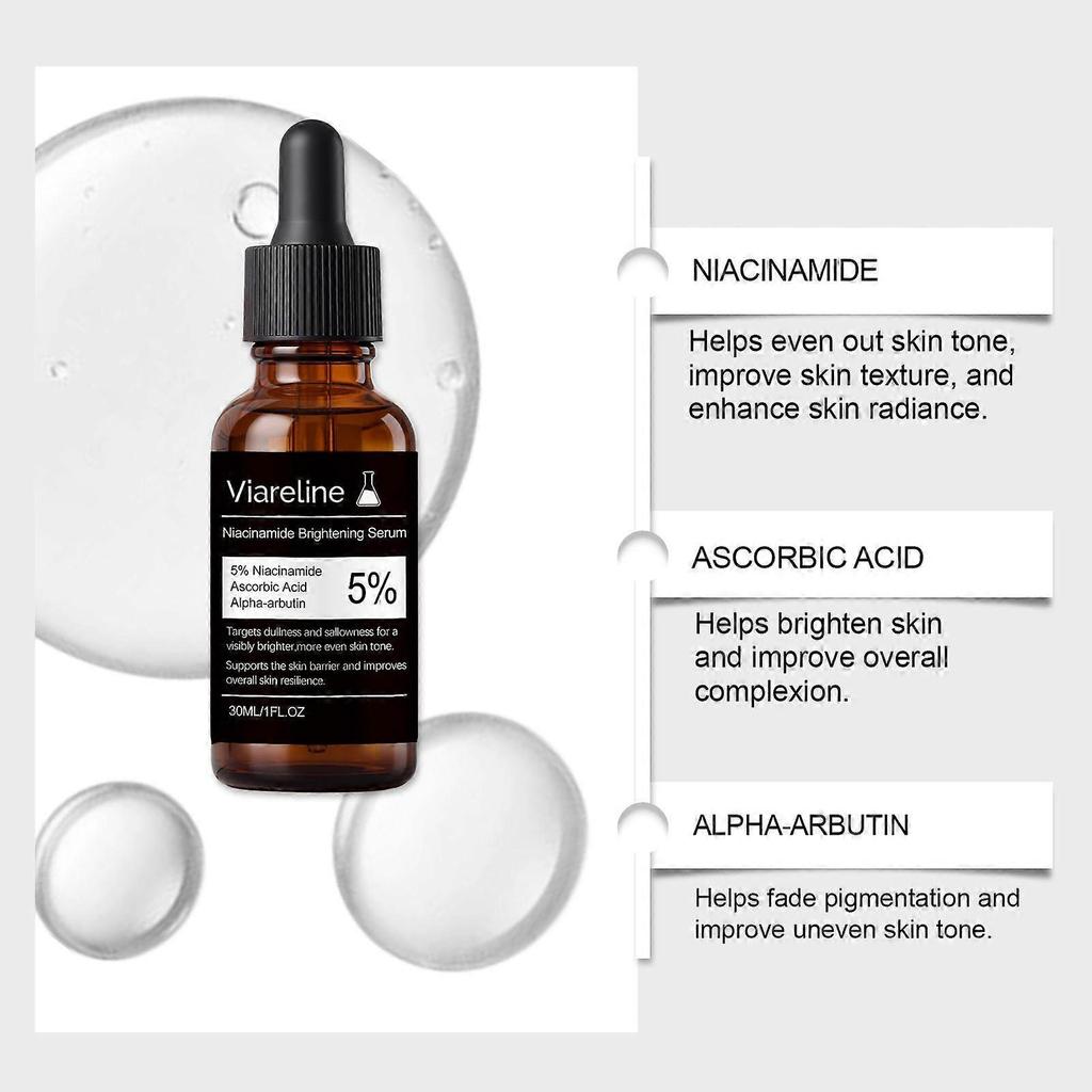 5% Niacinamide Brightening Serum with Ascorbic Acid & Alpha-Arbutin, Targets Dullness & Uneven Skin Tone, Supports Skin Barrier for Brighter, Resilien