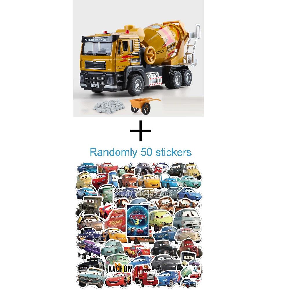 1:40 Electric Cement Mixer Truck Model Toy Alloy Diecast Sound Light Pull Back Engineering Vehicle Models for Boys Gifts
