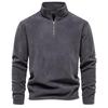 Men's Versatile Zip-Up Stand Collar Fleece Sweatshirt for Autumn/Winter