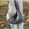 Torba Tote w Grochy Japoński Styl Codzienna Torba Ręczna z Mieszanki Wełny Modna Prosta Torba na Ramię Wysokiej Klasy Torba Listonoszka z Magnetycznym Zapięciem