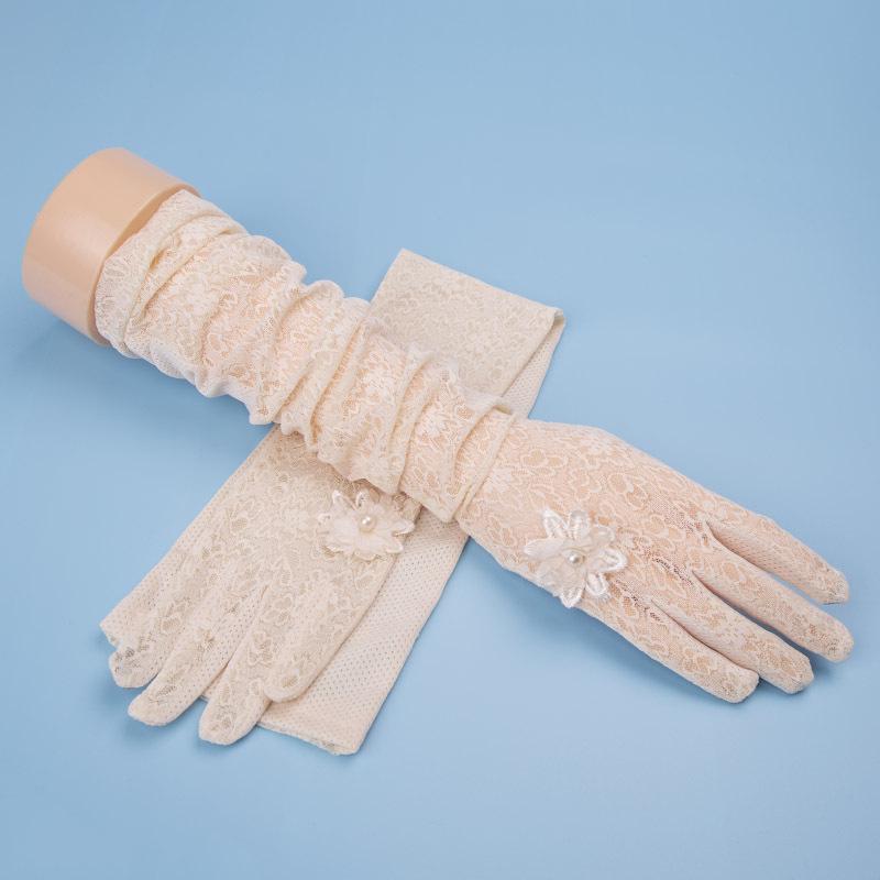 Women's UV Protection Summer Gloves: Thin Ice Silk, Lace, Elastic, Non-Slip, Touchscreen for Driving, Cycling, Electric Scooter