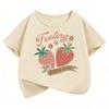 Fashion Strawberry Design T Shirts Girls Y2k Sweet Kids Short Sleeve Children's T-shirt Summer Spring Casual Top Tee
