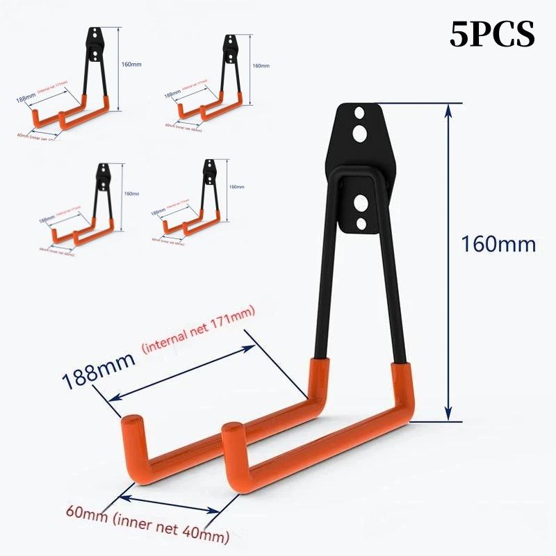 Heavy Duty Metal Hook Garage Organizer Wall Mount Bicycle Hanger Hooks Wall Mount Anti-slip Storage Hook For Ladders Garden Tool