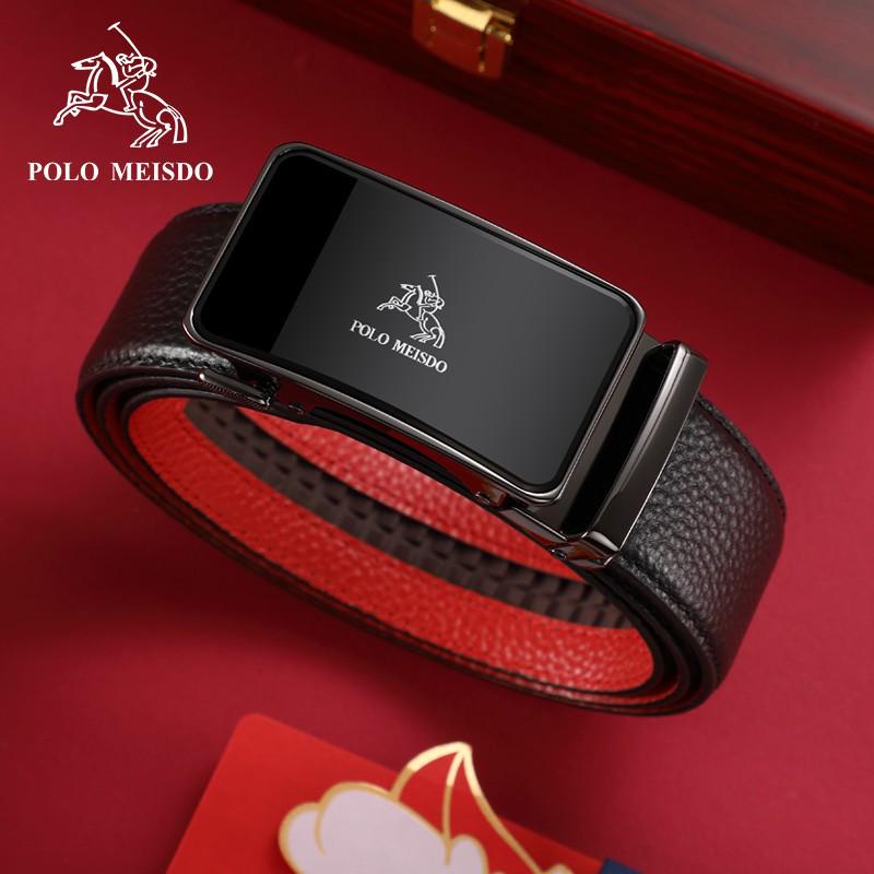 Paul Genuine Benmingnian Men's Premium Leather Belt with Automatic Buckle - Top Layer Cowhide, High-End Quality