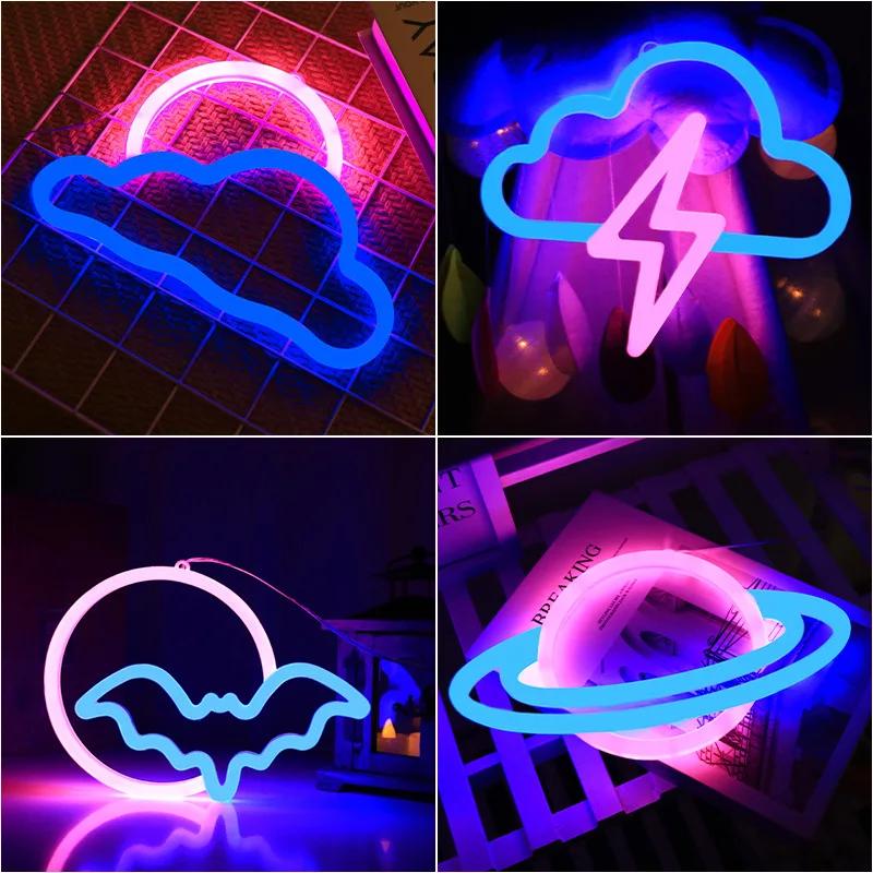 1PC Gamepad Fire Moon Star LED Bright Neon Light Night Sign Modeling Lamp Room Wall Art Decoration Wholesale Xmas Birthday Wedding