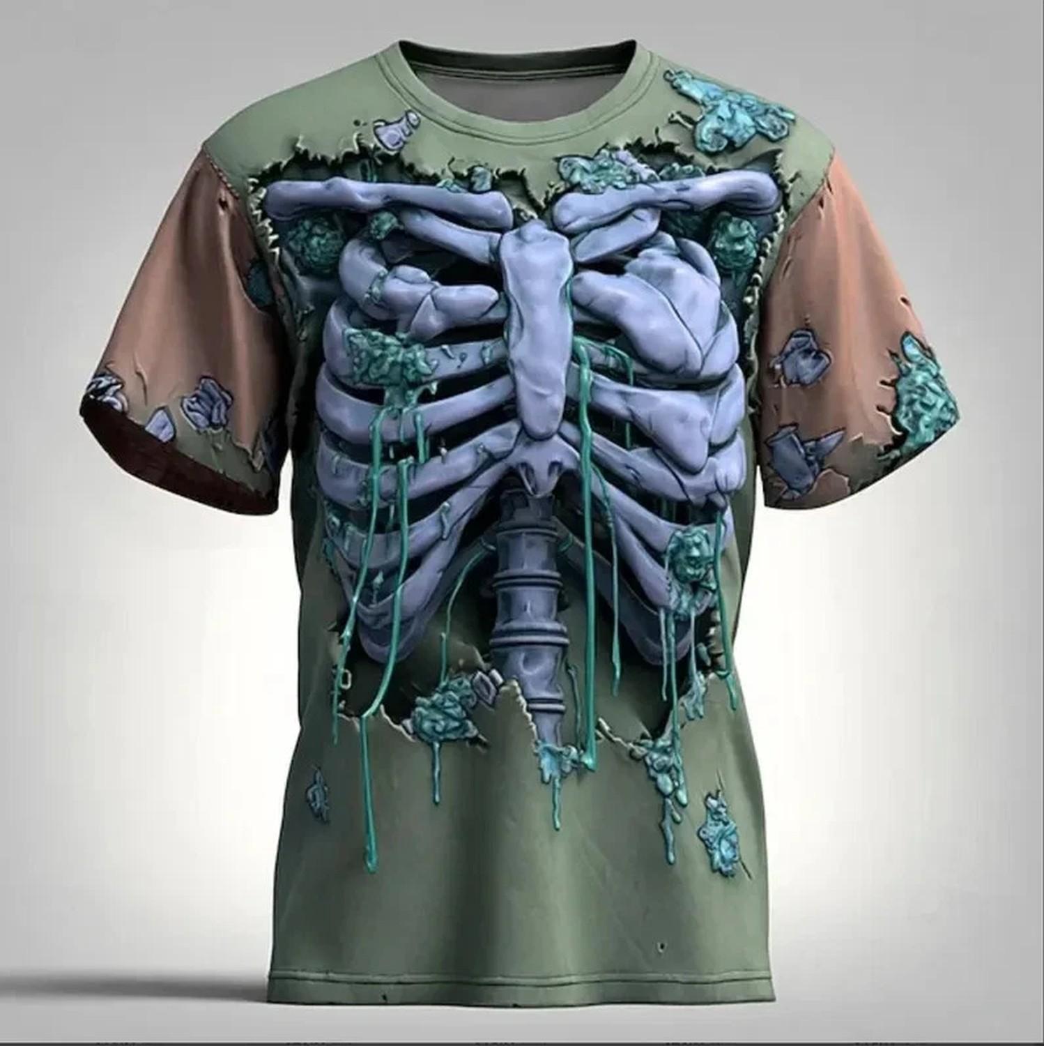Zombie Skeleton T-Shirt 3D halloween M