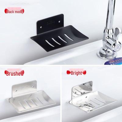 Stainless Steel No-Drill Wall-Mounted Soap Holder with Drip Tray