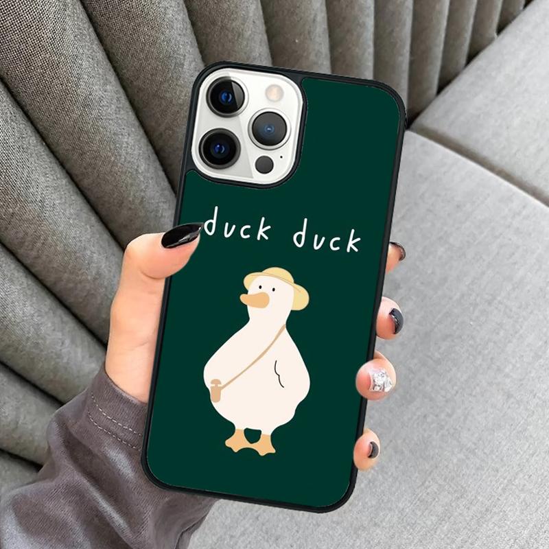 Funny Cartoon Duck Phone Case For iPhone 17 Air 16 16e 15 13 14 Pro Max 11 12 Plus 2022 MAX Shell Cover coque