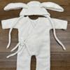 Rabbit Theme Hat and Romper Outfit Baby Photography Costume Clothing Newborns Photography Props Photo Shoot Clothes