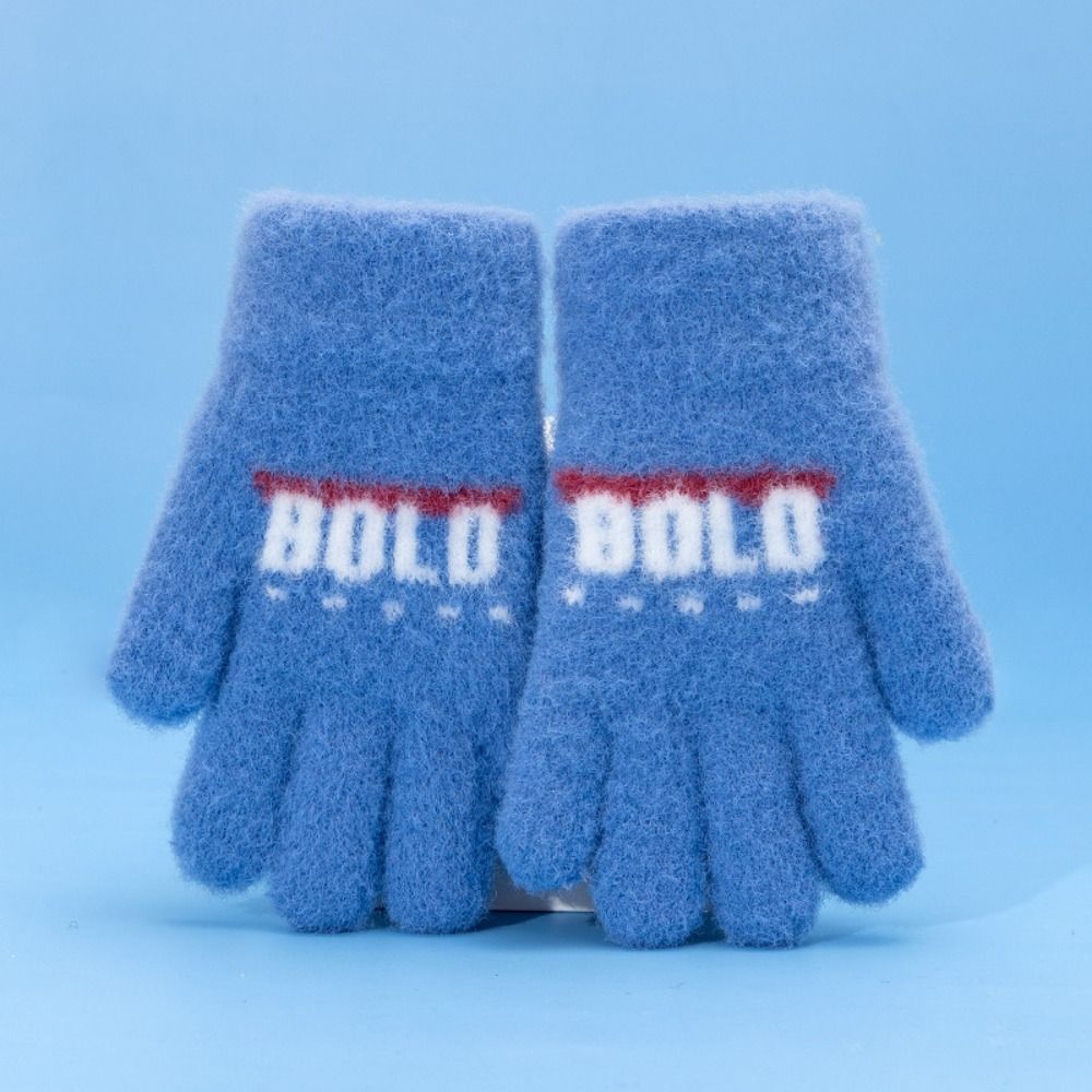 5-10 Jahre Elastische Vollfinger-Fäustlinge Verdicken Samt Warme Fäustlinge Winter Kinder Babyhandschuhe