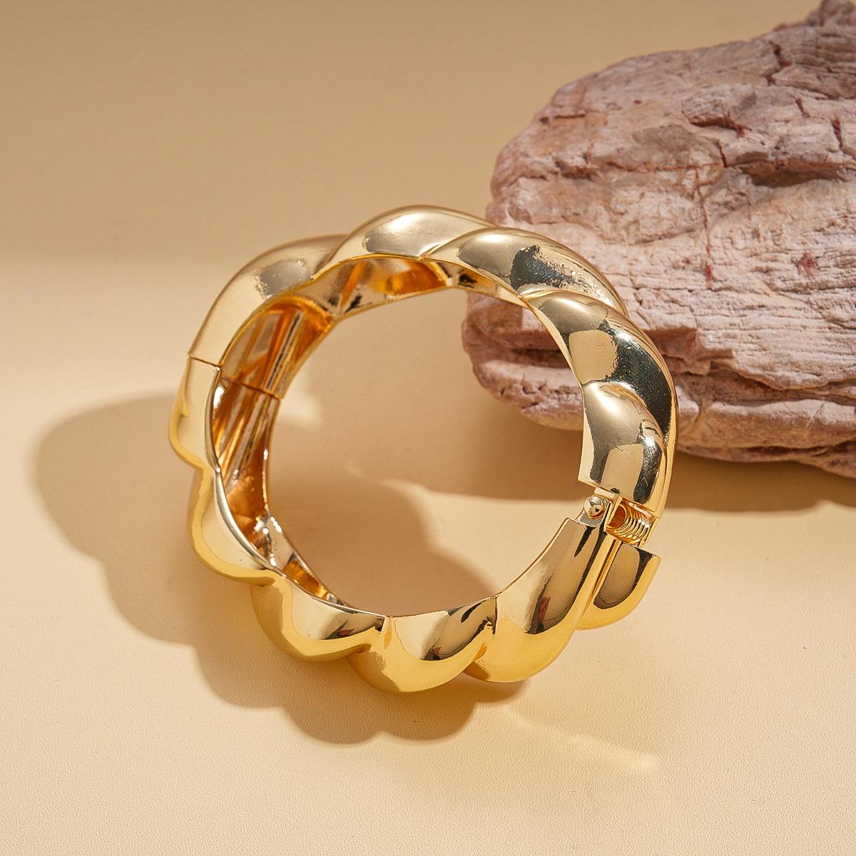 Металлический глянцевый спиральный геометрический открывающийся браслет модный браслет