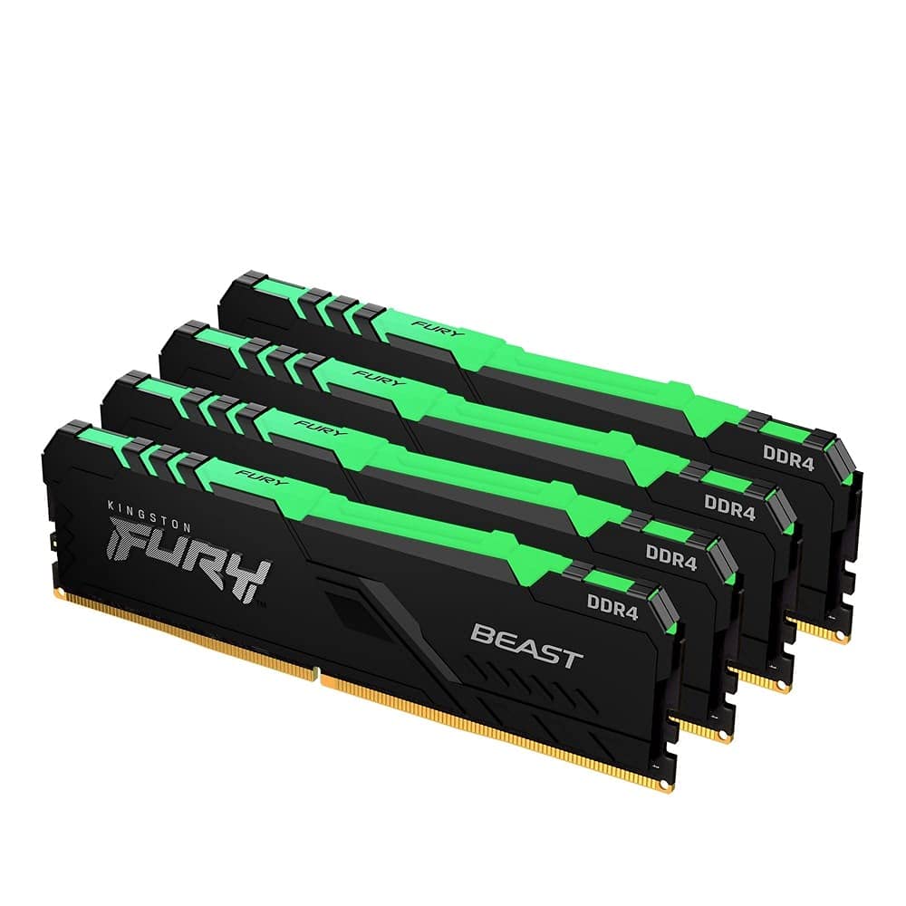 

Kingston Kingston FURY Desktop PC Memory DDR4 8GB x 4 Kingston FURY Beast RGB CL17 Product Lifetime Warranty 3600MT/s KF436C17BBAK4/32