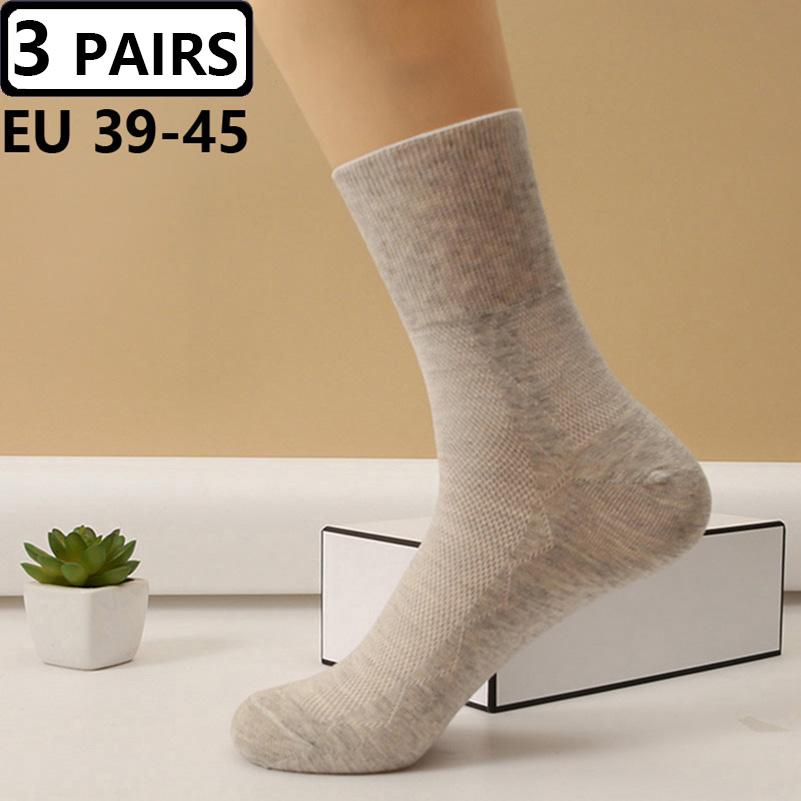 3 Pairs/lot Men's Large Socks Plus Big Size EU48,49,50 All-match Casual Business Anti-Odor Men Socks Sox Meias Calcetines Hombre