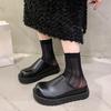 Comemore Baotou Thick Bottom Temperament Half Slippers for Women Autumn New Patent Leather Black Mules Flat Black Slides Loafers