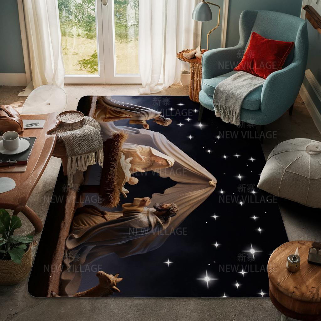 House Entrance Carpet Home Door Mat Living Room Bath Foot Bathroom Non-slip Water Absorption Rugs Bath Merry Christmas Winter