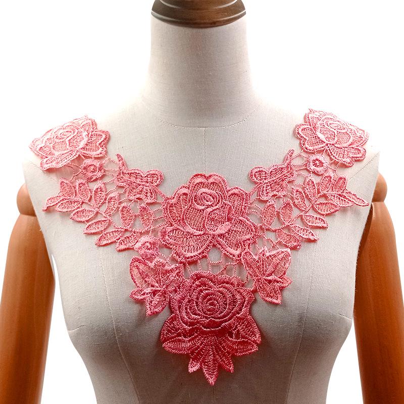 Water-Soluble Embroidered Lace Collar - DIY 3D Hollow Polyester Silk Accessory