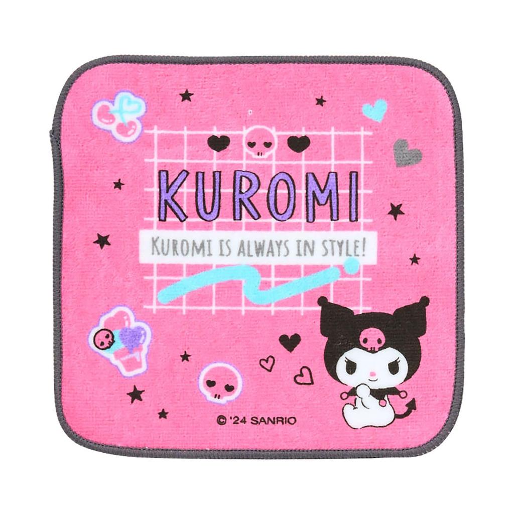 Sanrio Kuromi Petit Towel Set of 4 for with Name 250007 Children, Antibacterial, Space,