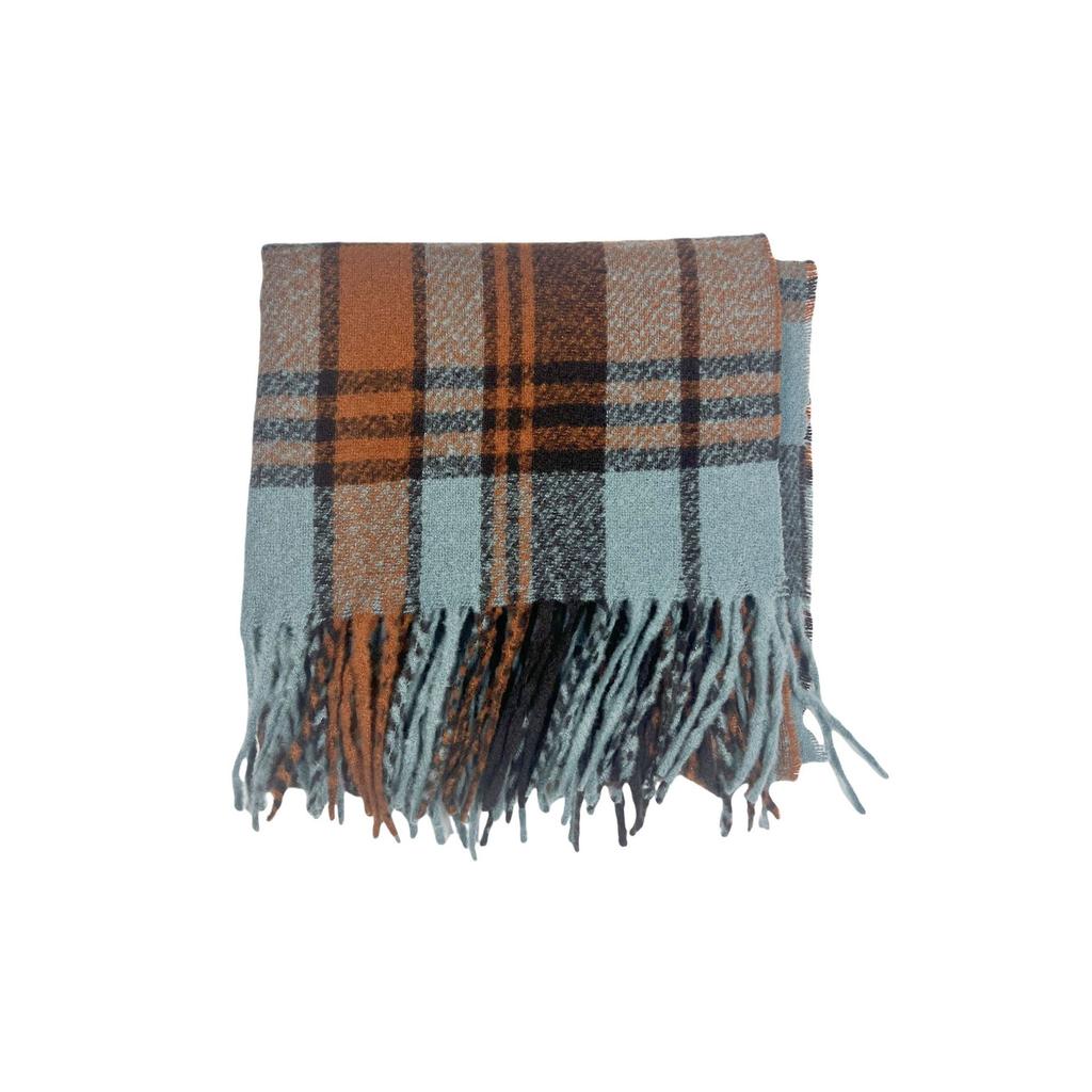 Plaid tassel scarf women's new autumn and winter versatile senior sense students keep warm simple and comfortable imitation cashmere scarf