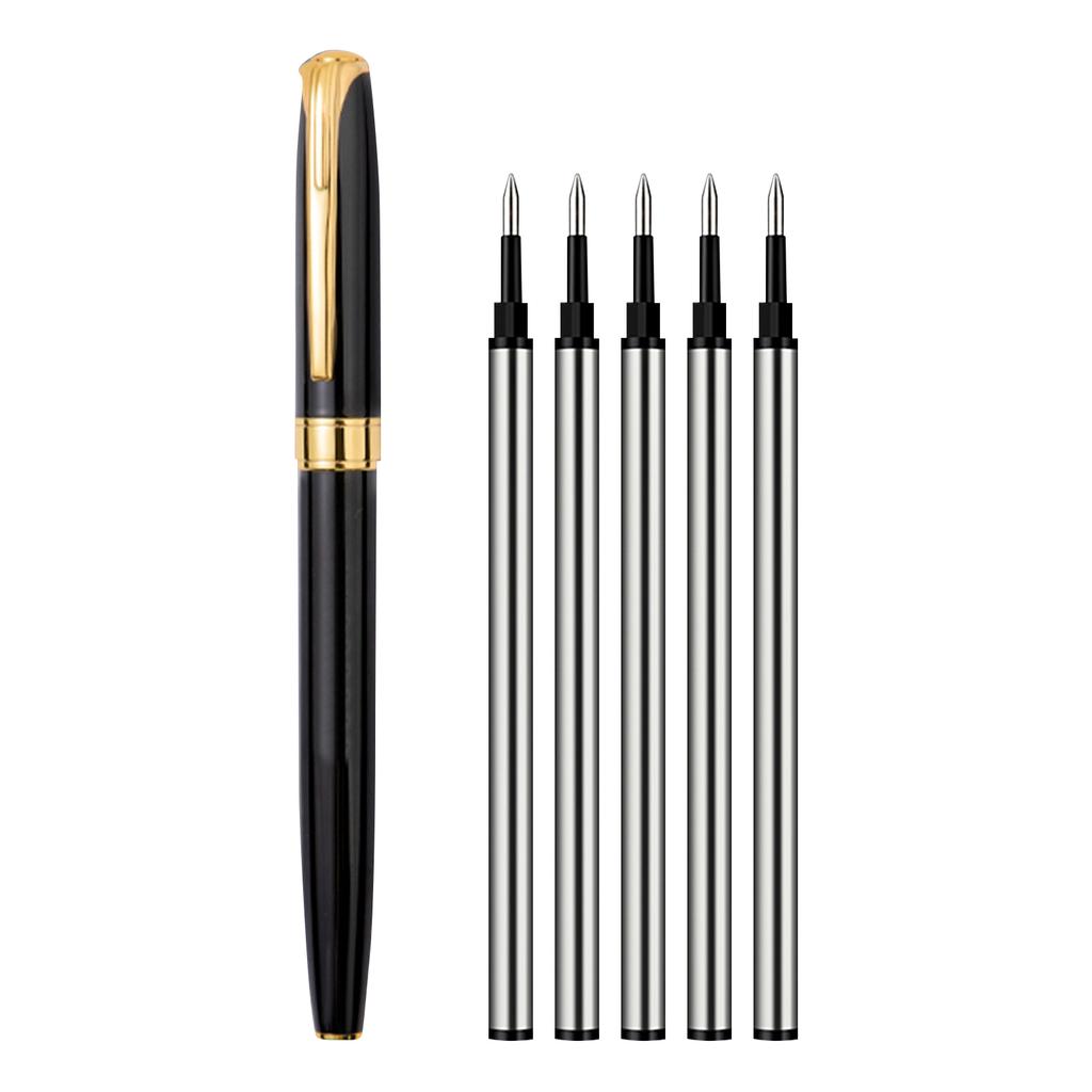 Personalized Engraved Ballpoint Pen With Black Refill High-end Metal Carbon Fiber Pen For Men And Women Perfect As A Gift includes 5 Refills . 3ml