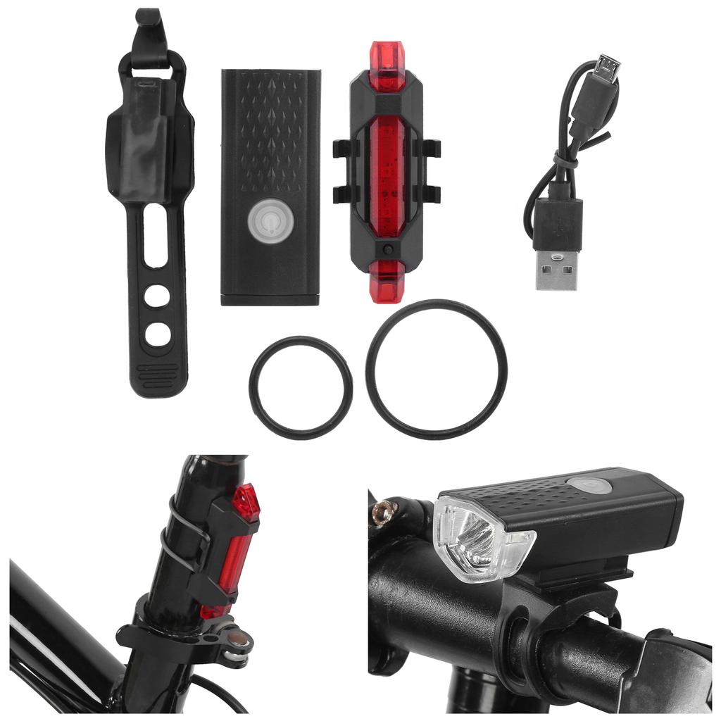 Bicycle Front and Rear Lights USB Rechargeable Super Bright Bike Headlight and Taillight