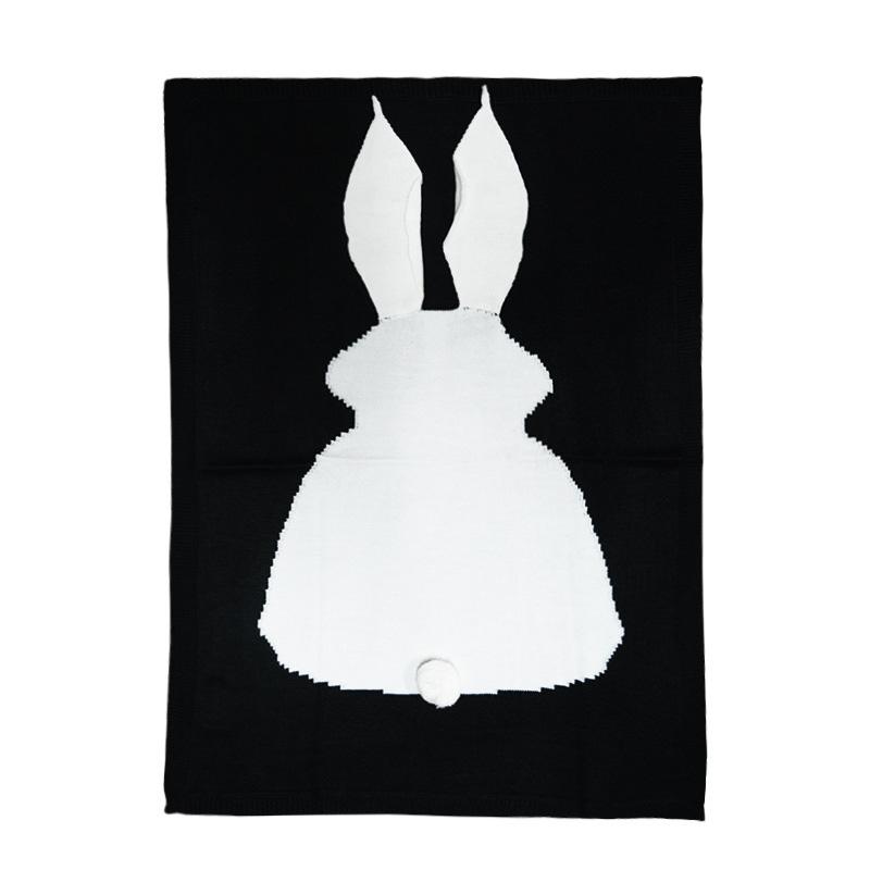 1PC Acrylic Fiber Winter Swaddling Blanket Multifunction Knitted Blanket Bunny Bed Cover Newborn Sleeping Blanket Rabbit Ear