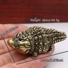 Vintage Brass Crocodile Mini Figurine Antique Animal Statue Desktop Ornament Home Decor Handmade Crafts Tea Pet Decoration