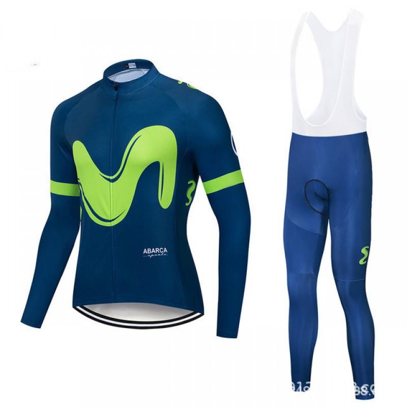 Men Women Cycling Long Sleeve Jersey Bib Shorts Set Winter Thermal Riding Outfit Mountain Bike Road