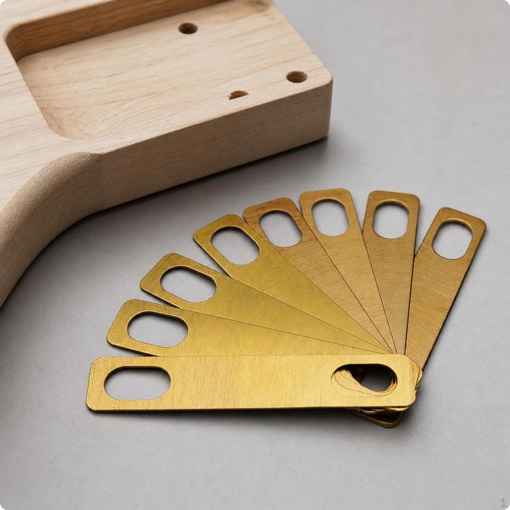 8 Pieces Adjustable Guitar Neck Shims | Three Different Thicknesses, Metal Plate Plates, for Repair