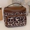 Large Capacity Make Up Pouch Bag Leather Pouch for Make Up Kit Leopard Print Cosmetic Bag  Daily
